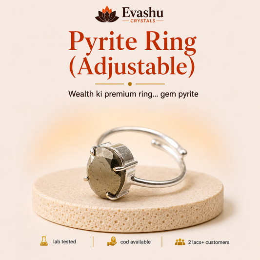 Natural Pyrite Ring for Abundance
