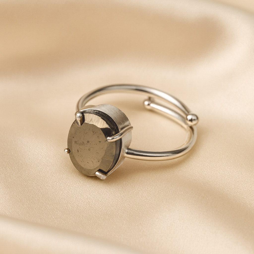 Natural Pyrite Ring for Abundance