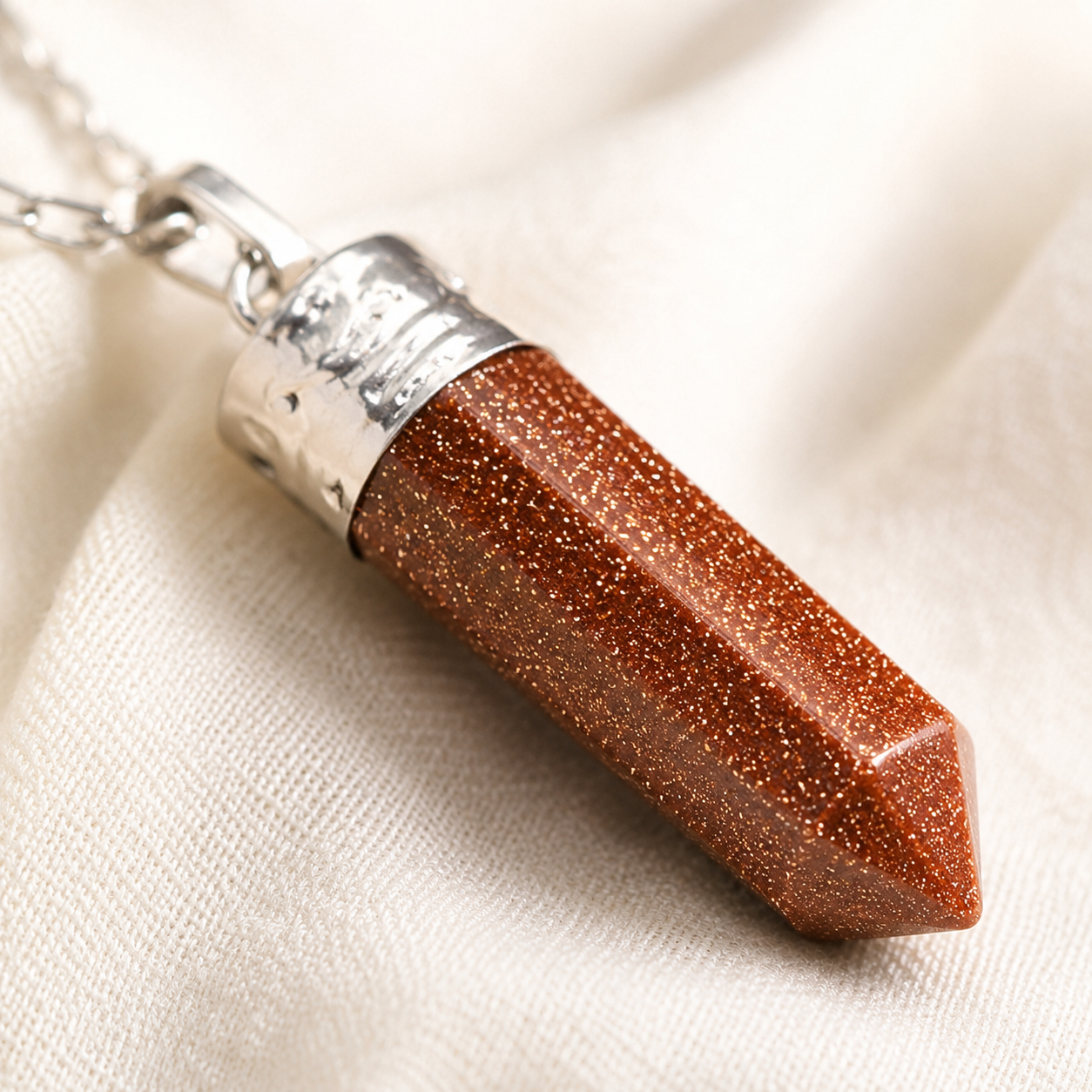Goldstone Pencil Pendant for Ambition