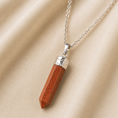 Goldstone Pencil Pendant for Ambition