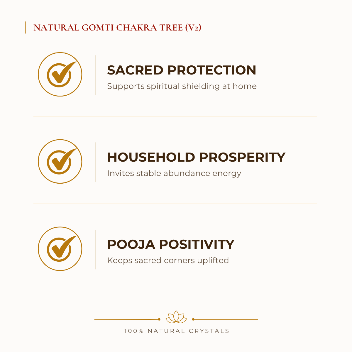 Natural Rudraksha & Gomti Chakra Crystal Tree for Protection
