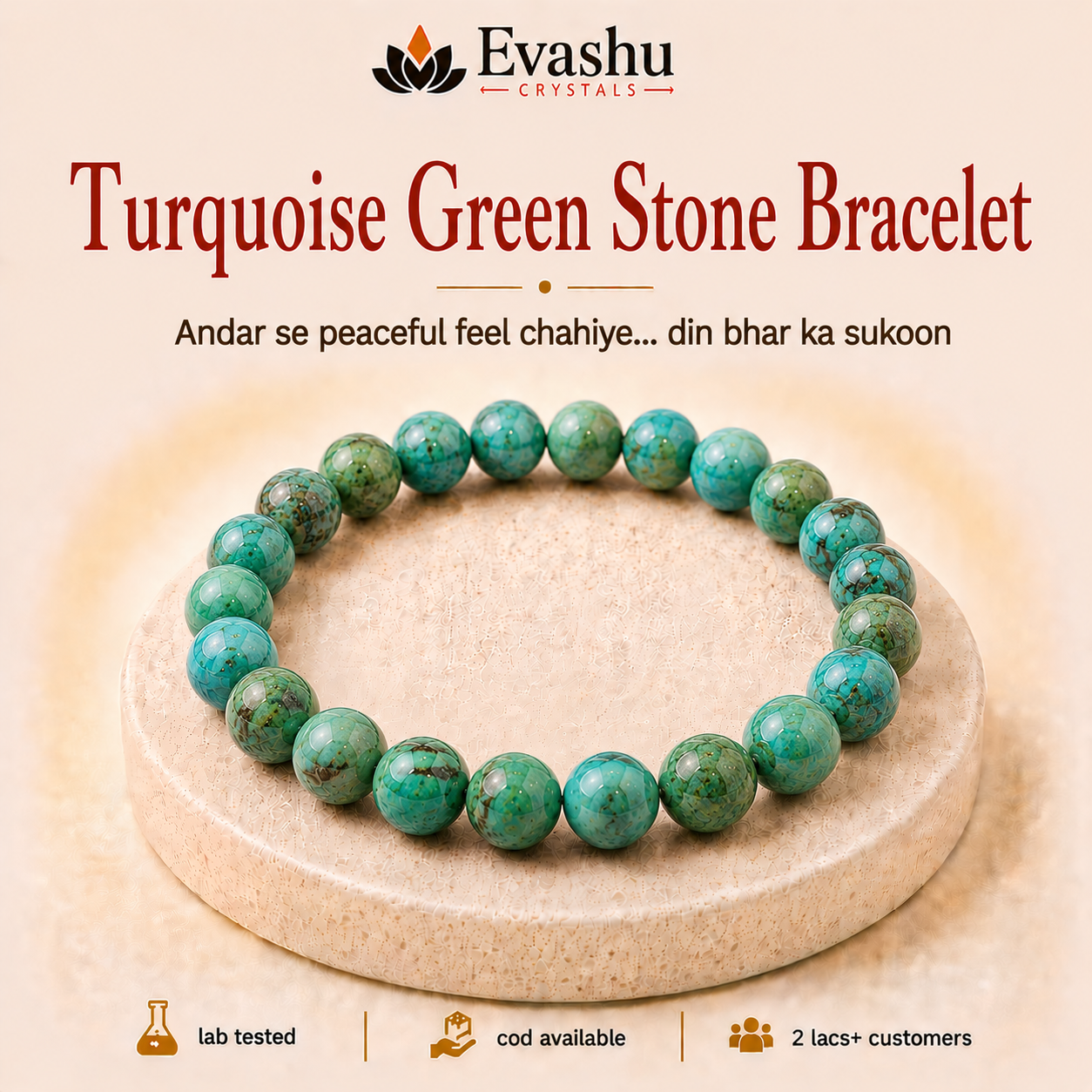 Natural Turquoise 8mm Bracelet for Protection
