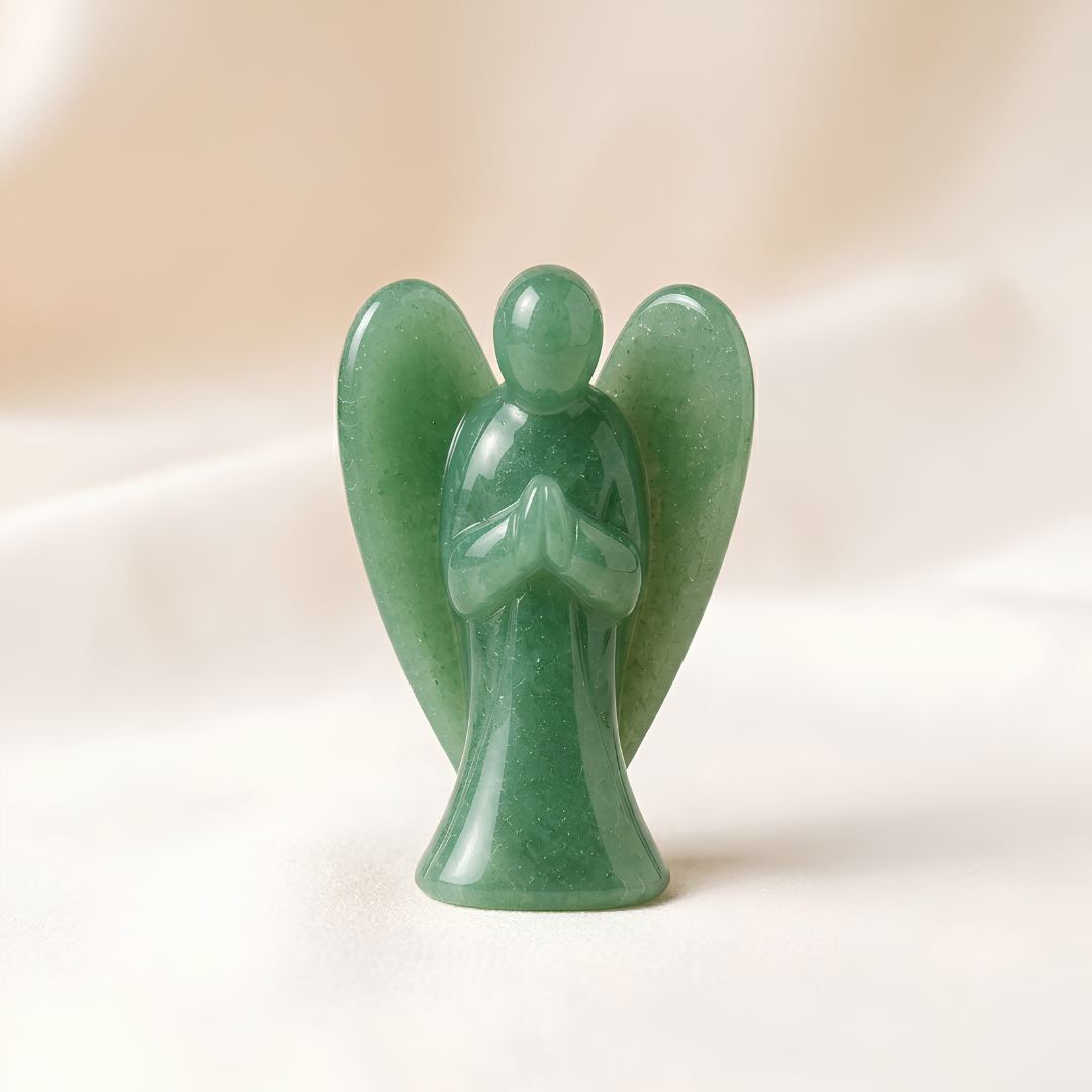 Natural Green Aventurine Angel Ring for Hope