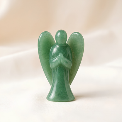Natural Green Aventurine Angel Ring for Hope
