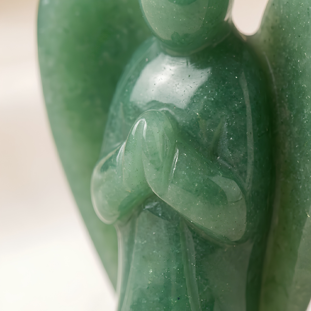 Natural Green Aventurine Angel Ring for Hope