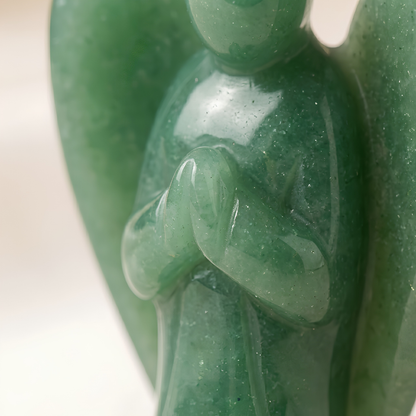 Natural Green Aventurine Angel Ring for Hope