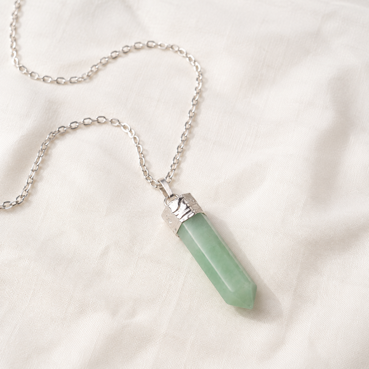 Natural Green Aventurine Pencil Pendant for Growth