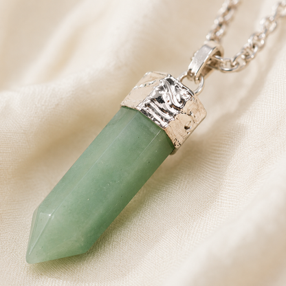 Natural Green Aventurine Pencil Pendant for Growth