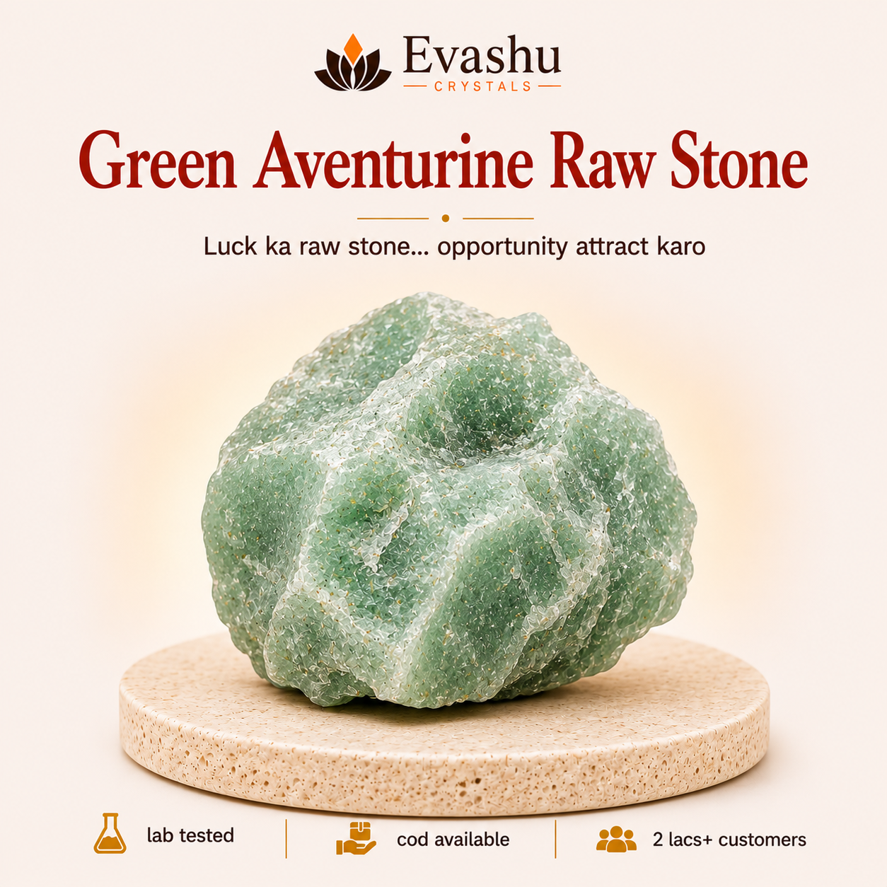 Natural Green Aventurine Raw Stone for Opportunity