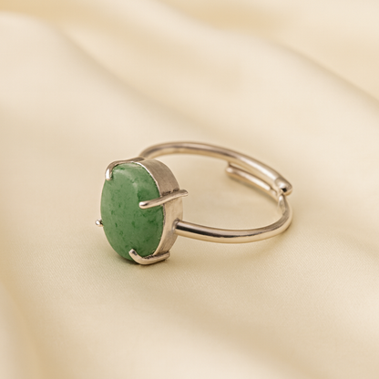Natural Green Aventurine Ring for Growth