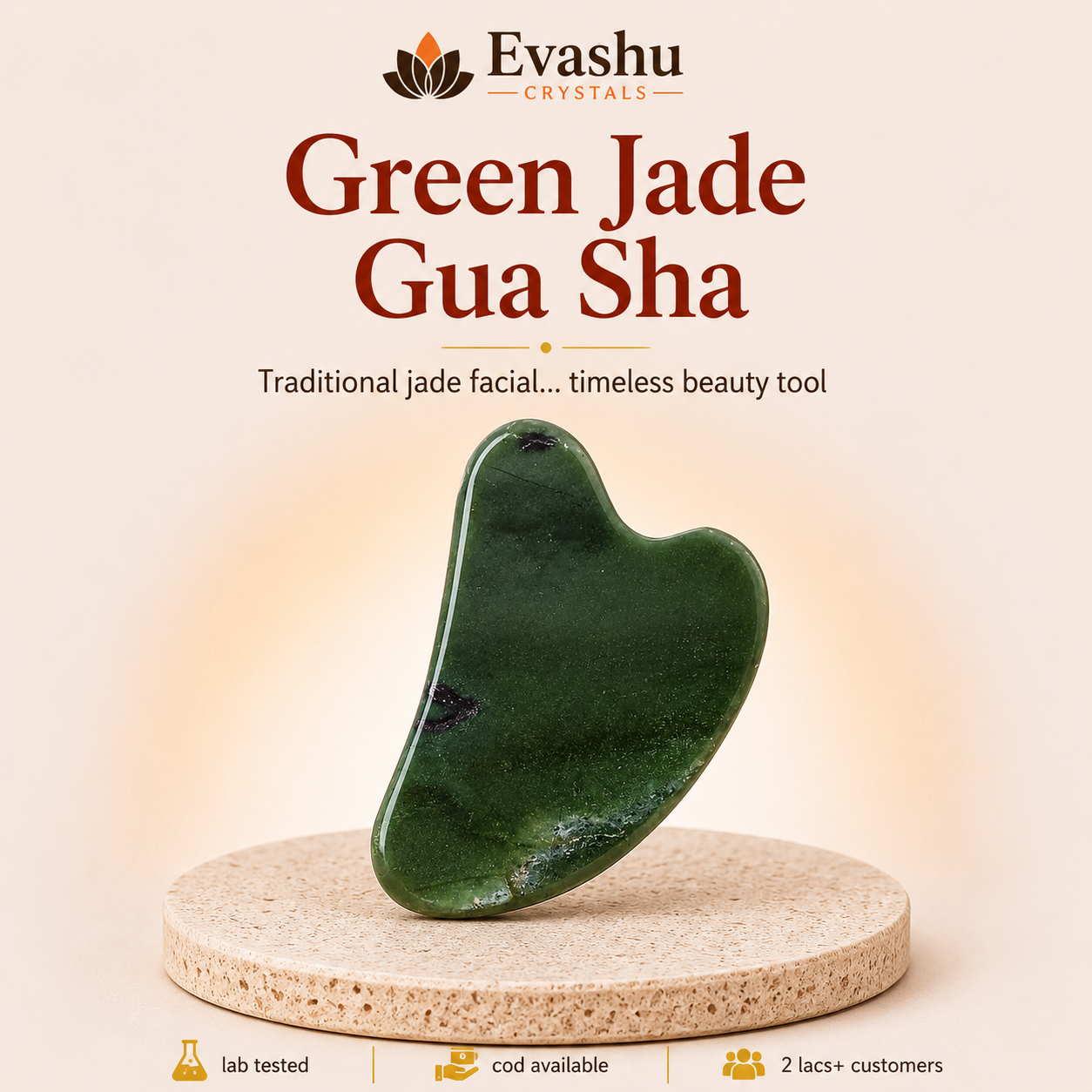 Natural Green Jade Gua Sha for Harmony