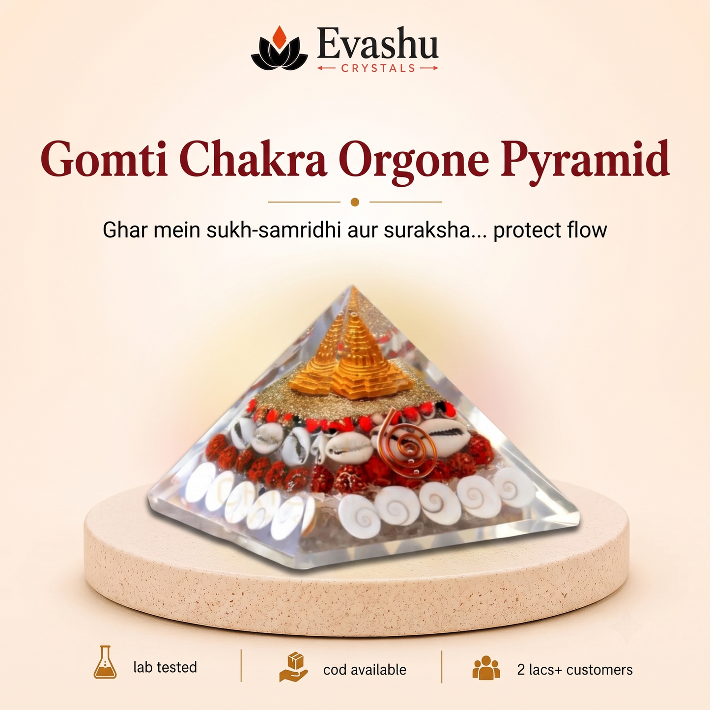 Natural Gomti Chakra Pyramid for Prosperity