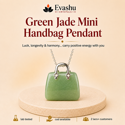Green Jade Mini Handbag Pendant product view by Evashu Crystals