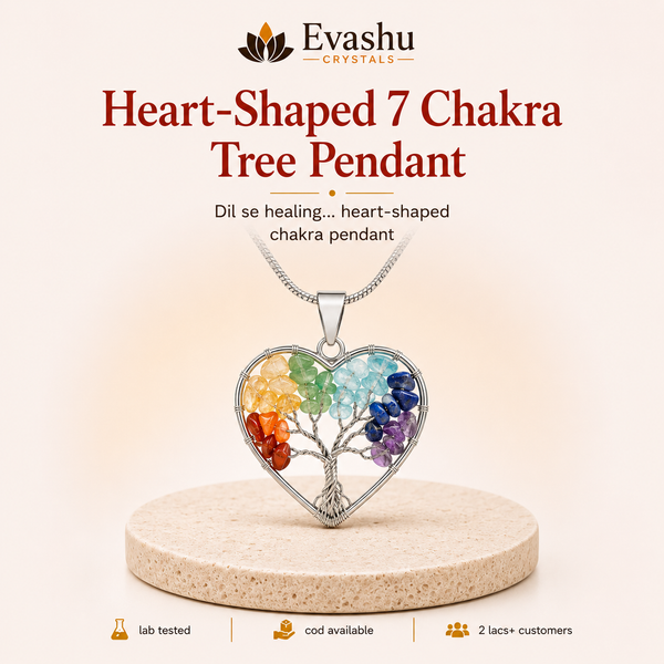 Natural 7 Chakra Heart Tree of Life Pendant for Alignment