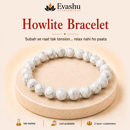 Natural Howlite 8mm Bracelet for Patience