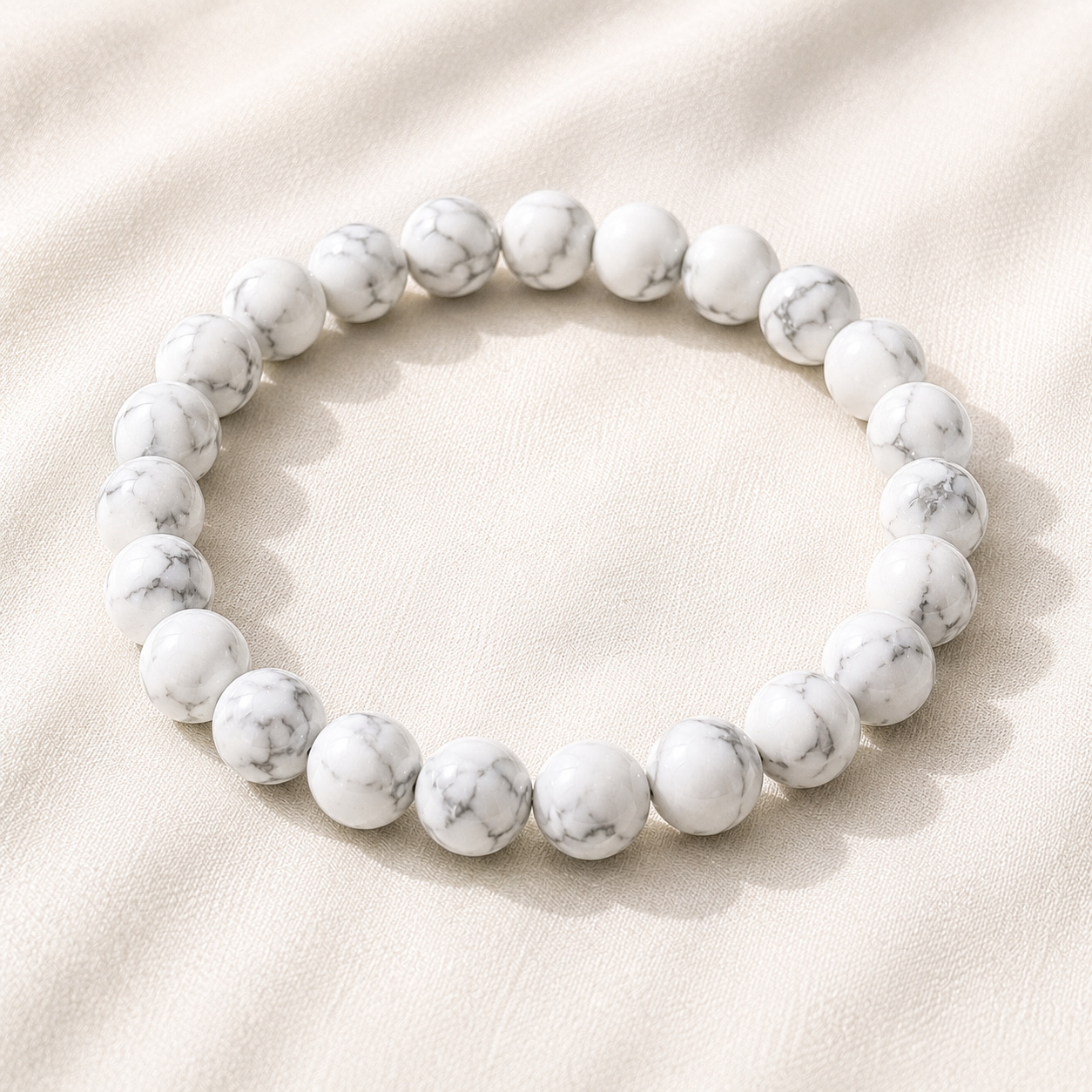 Natural Howlite 8mm Bracelet for Patience