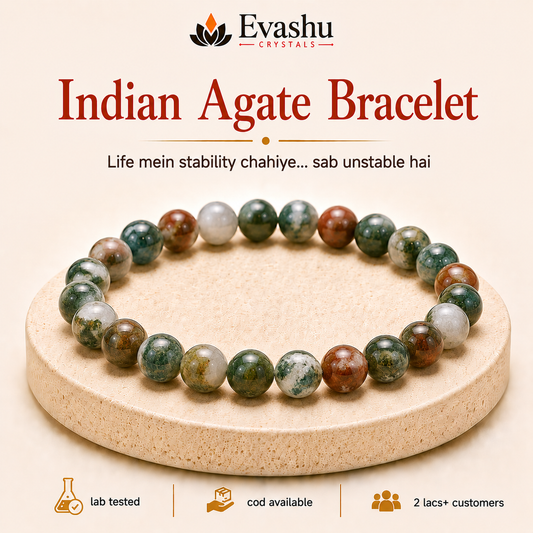 Natural Indian Agate 8mm Bracelet for Balance
