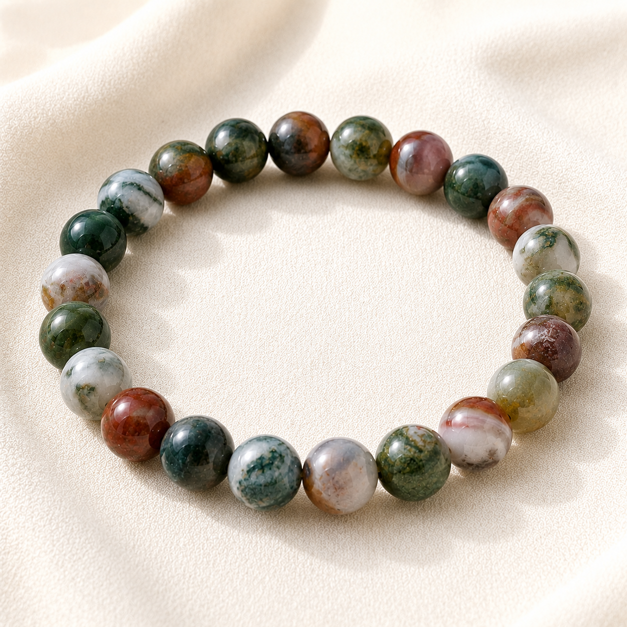 Natural Indian Agate 8mm Bracelet for Balance