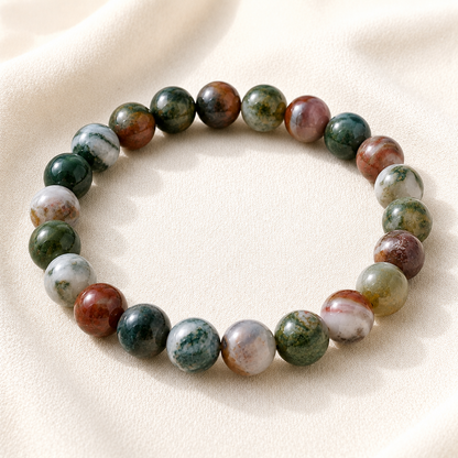 Natural Indian Agate 8mm Bracelet for Balance