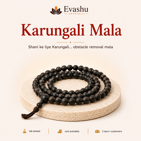 Natural Karungali Ebony 108 Bead Mala for Protection
