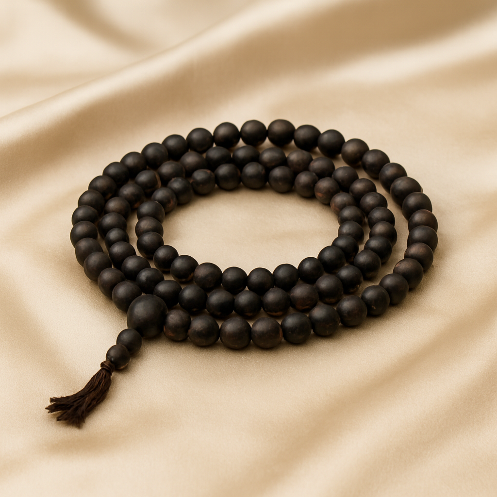 Natural Karungali Ebony 108 Bead Mala for Protection