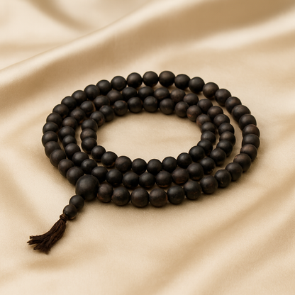 Natural Karungali Ebony 108 Bead Mala for Protection