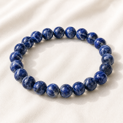 Natural Lapis Lazuli 8mm Bracelet for Wisdom