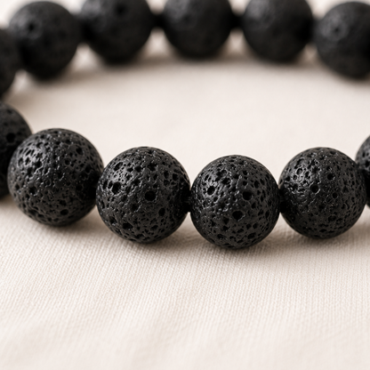 Natural Lava Stone 8mm Bracelet for Strength