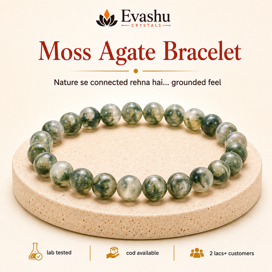 Natural Moss Agate 8mm Bracelet for New Beginnings