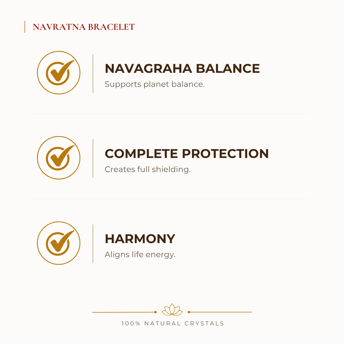 Natural Navratna (Nine Gems) Bracelet Set for Balance