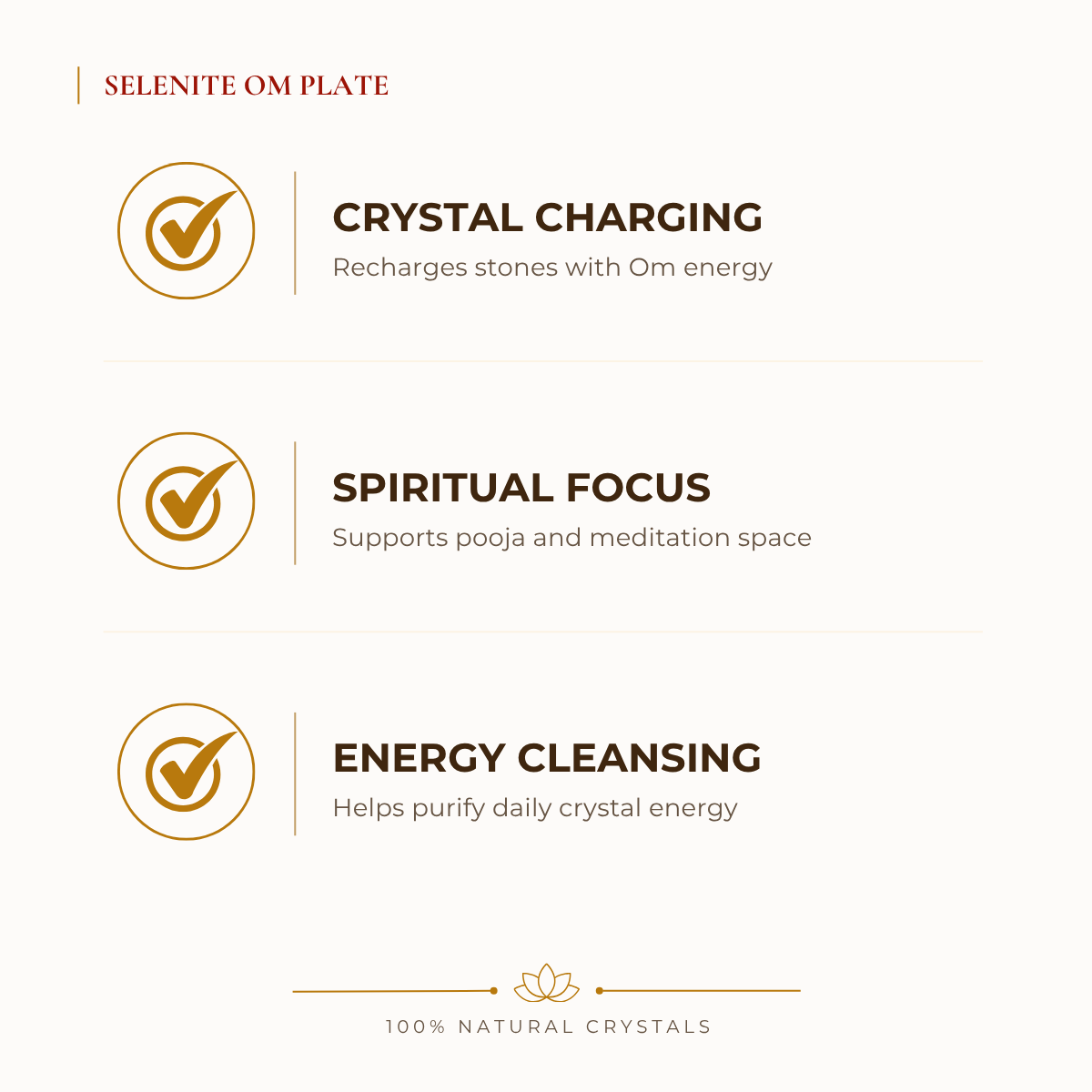 Selenite 7 Chakra Om Charging Plate for Cleansing