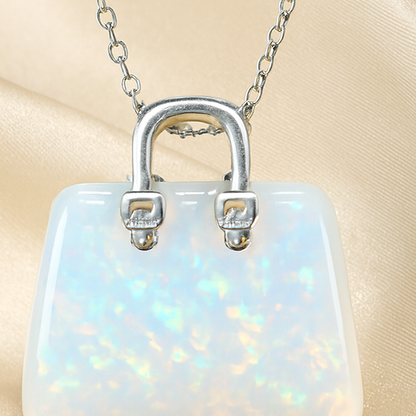 Natural Opal Mini Handbag Pendant for Creativity