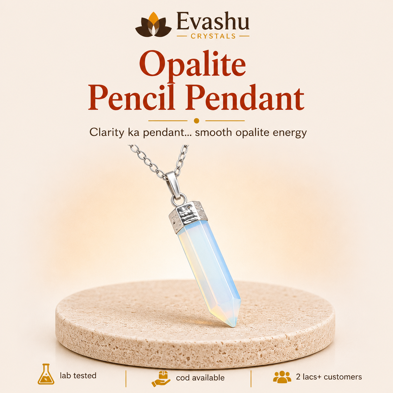 Opalite Pencil Pendant for Inner Peace