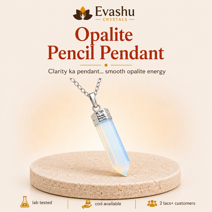 Opalite Pencil Pendant man-made opalescent glass product view by Evashu Crystals