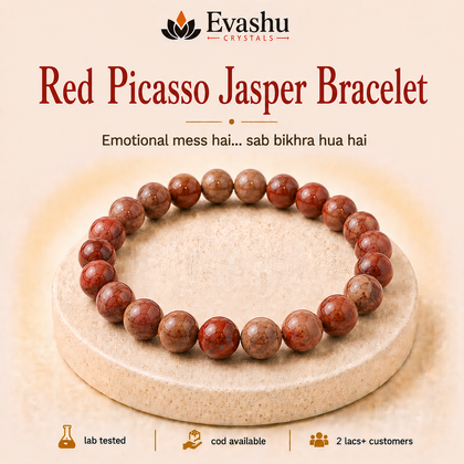 Natural Picasso Jasper & Red Picasso Bracelet for Stability