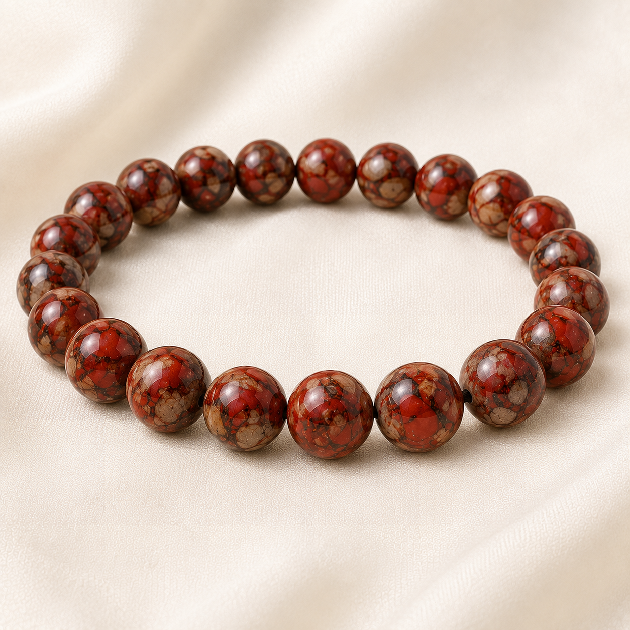 Natural Picasso Jasper & Red Picasso Bracelet for Stability