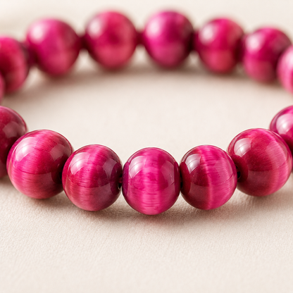Natural Pink Tiger Eye 8mm Bracelet for Confidence