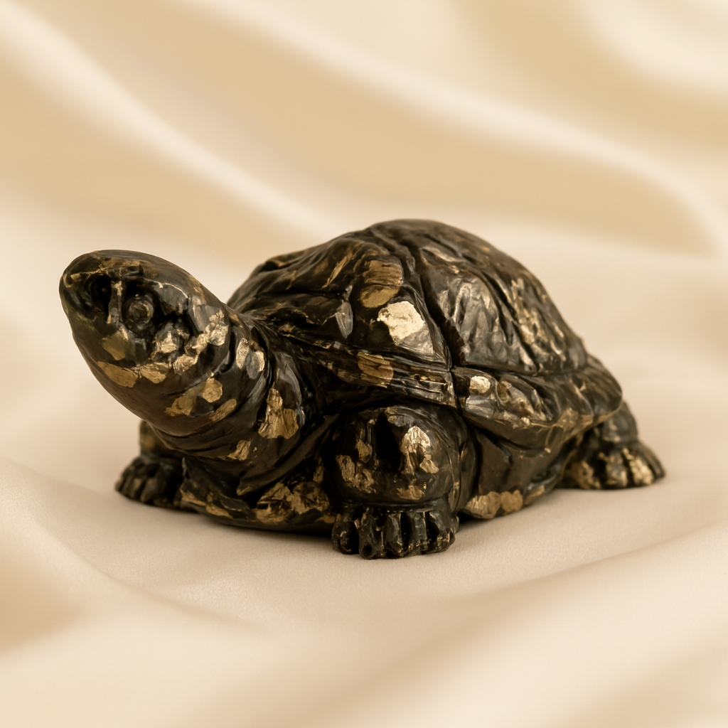 Natural Pyrite Tortoise Figurine for Abundance