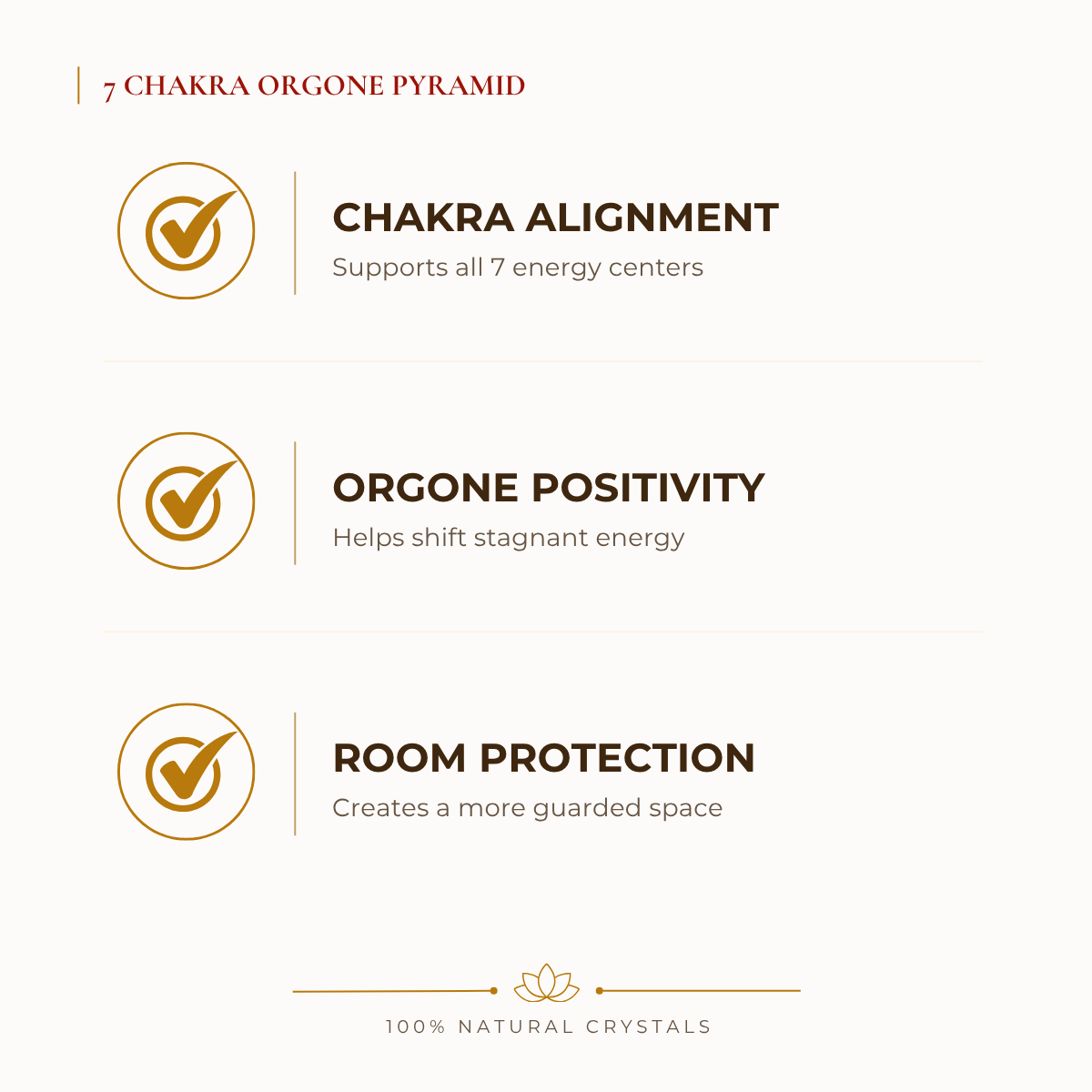 Natural 7 Chakra Pyramid for Alignment