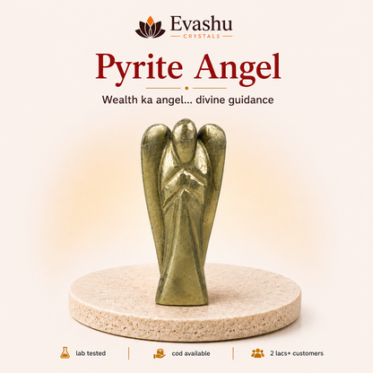 Natural Pyrite Angel Figurine for Abundance