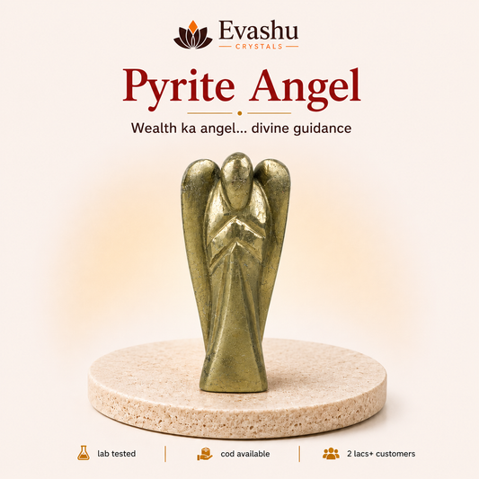 Natural Pyrite Angel Figurine for Abundance