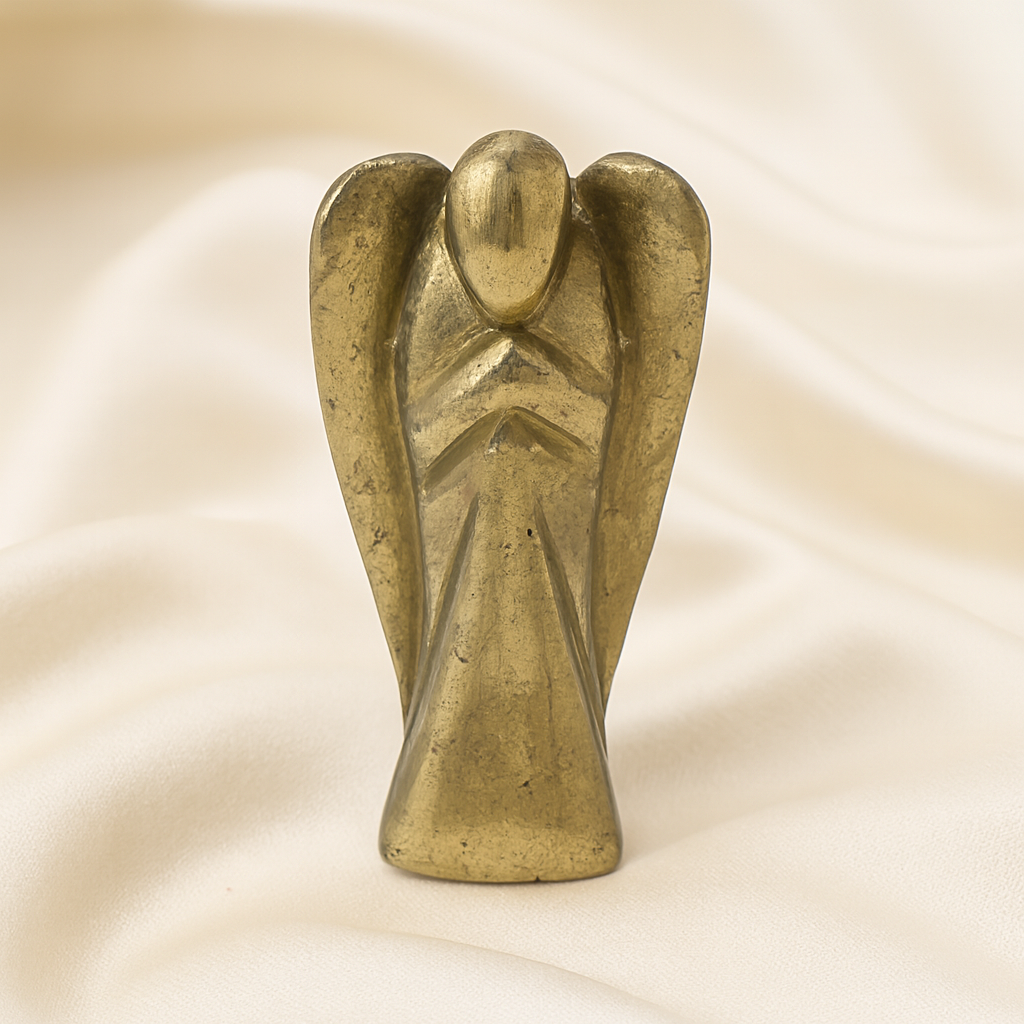 Natural Pyrite Angel Figurine for Abundance