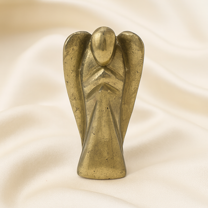 Natural Pyrite Angel Figurine for Abundance