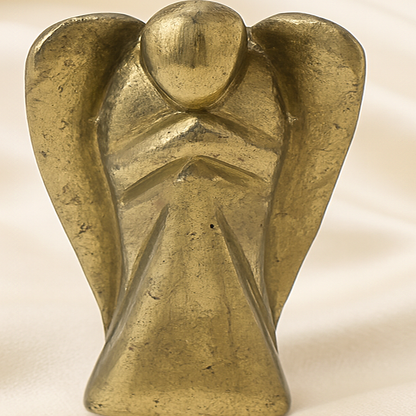 Natural Pyrite Angel Figurine for Abundance