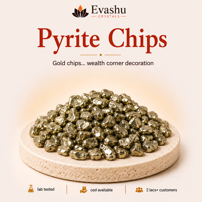 Natural Pyrite Crystal Chips for Abundance
