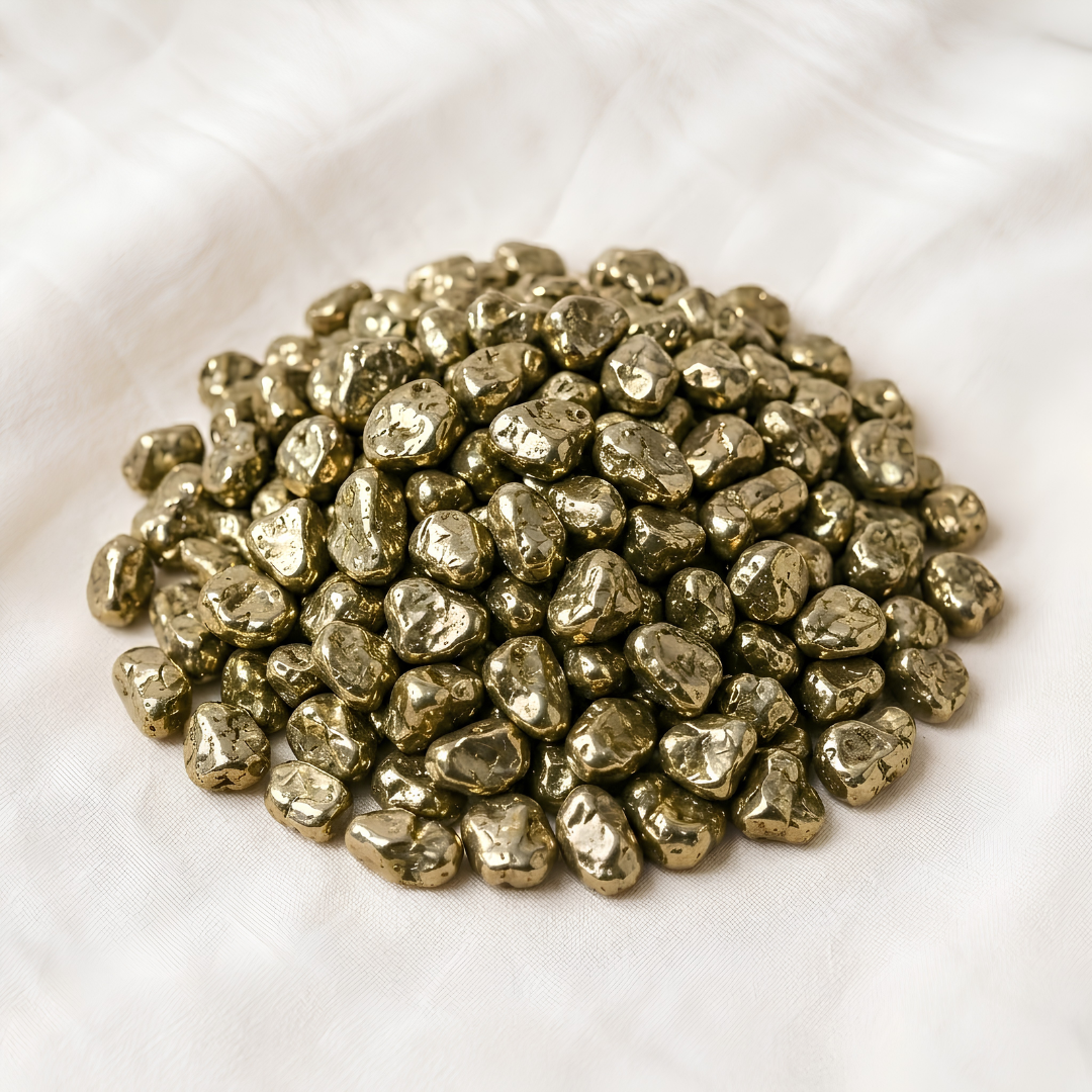 Natural Pyrite Crystal Chips for Abundance