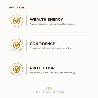 Natural Pyrite Crystal Chips for Abundance