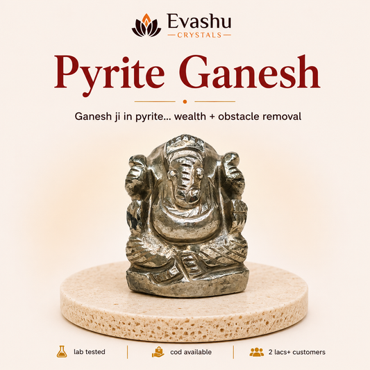 Natural Pyrite Ganesh Ring for Prosperity