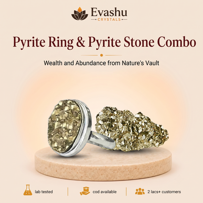 Pyrite Stone & Ring Set for Prosperity