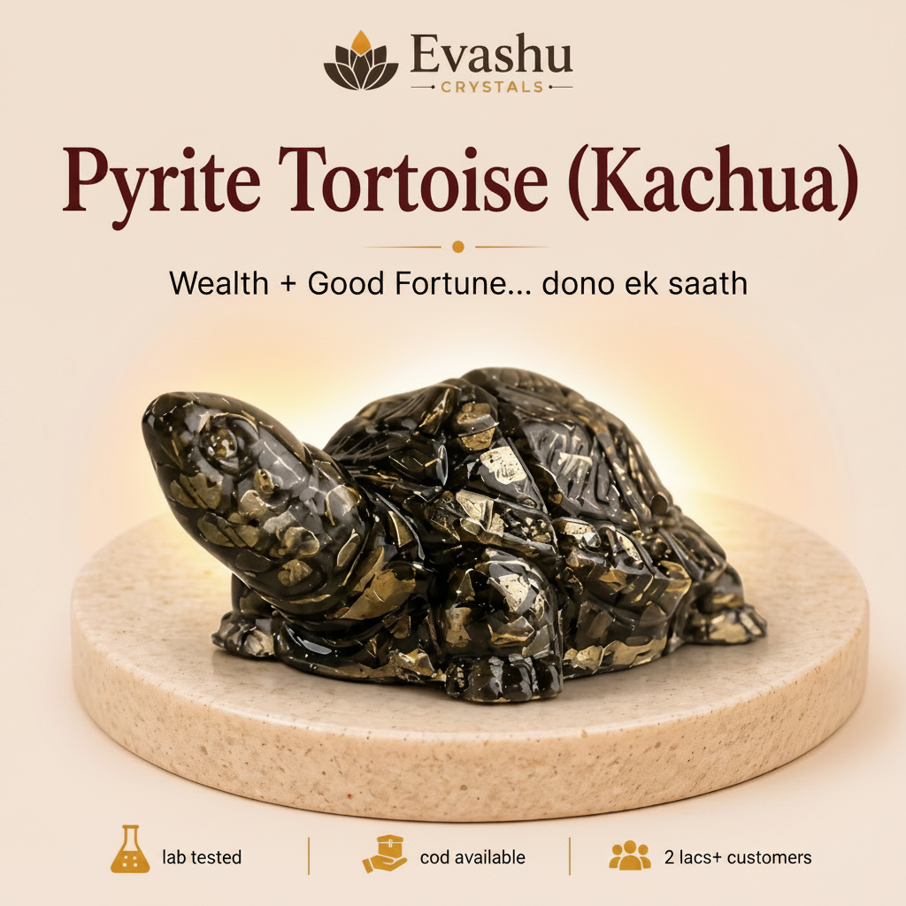 Natural Pyrite Tortoise Figurine for Abundance